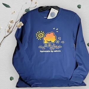 Life is Good Long Sleeve Tee 'Optimistic by Nature' fall 🍂 🍁 🌳 tree NWT